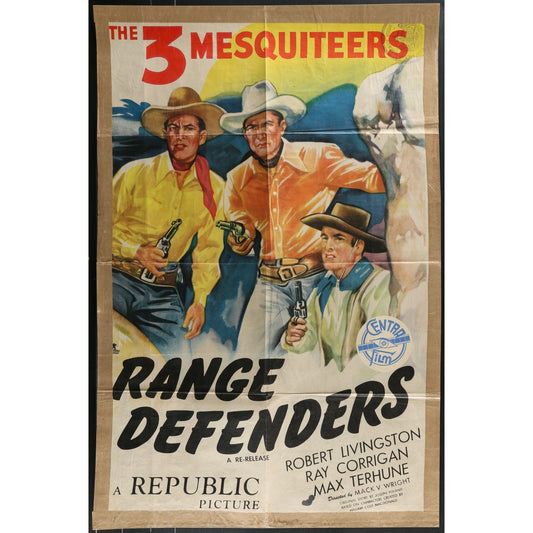 Range Defenders (1937) Original Paperbacked Movie Poster Folded 27x41