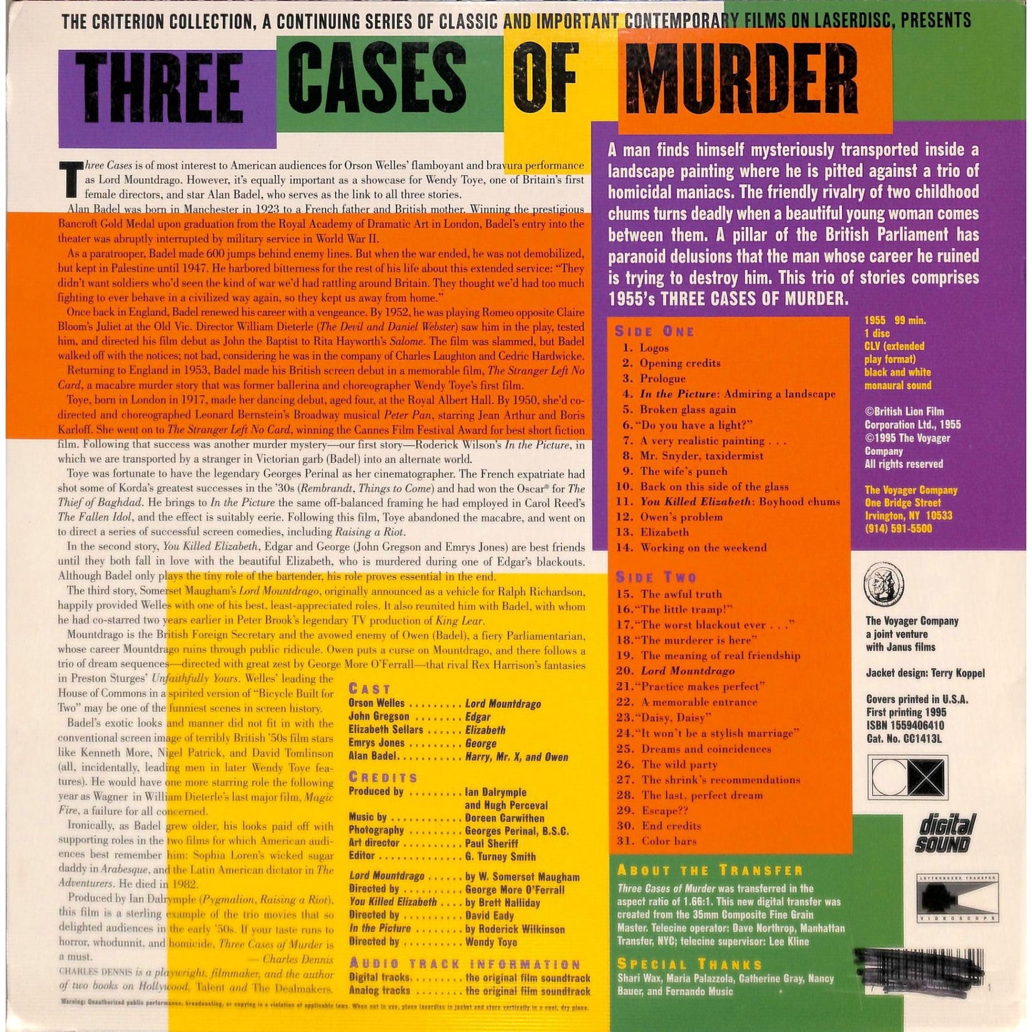 Three Cases of Murder (1954) Laserdisc