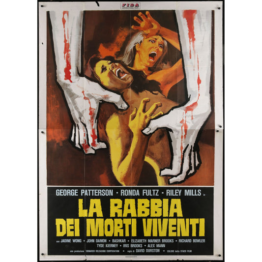 I Drink Your Blood (1971) Original Italian Two-panel Movie Poster Folded 55x78
