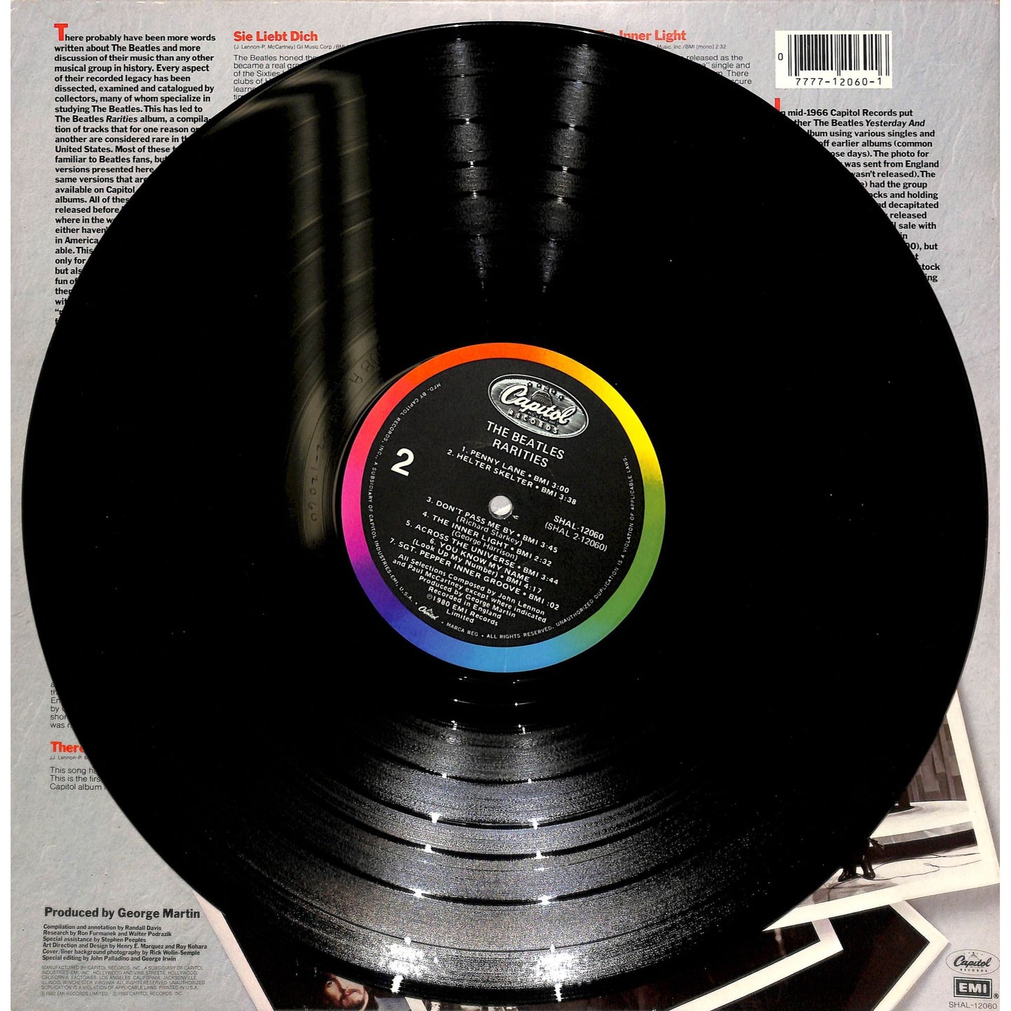 The Beatles - Rarities Vinyl Record SHAL-12060