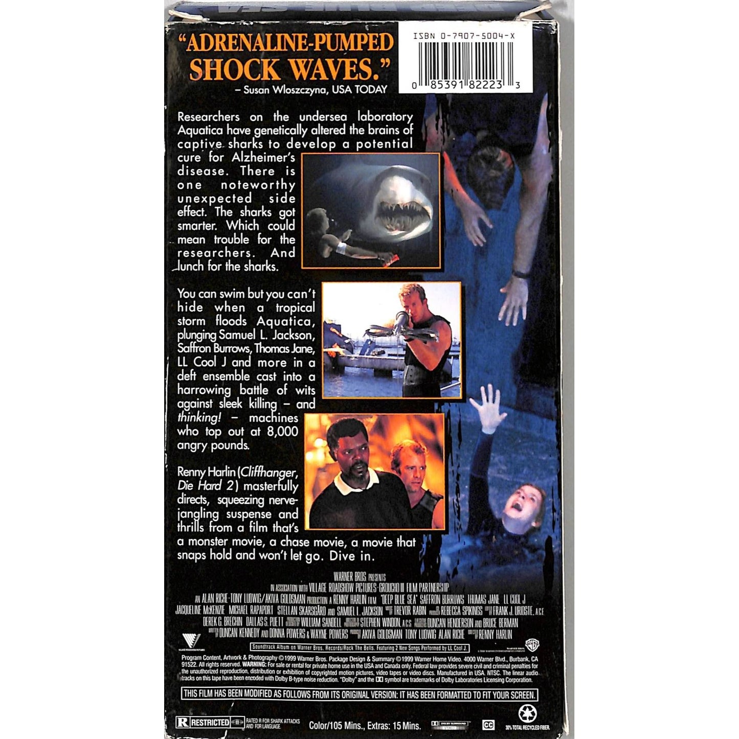 Deep Blue Sea (1999) VHS Tape Good condition