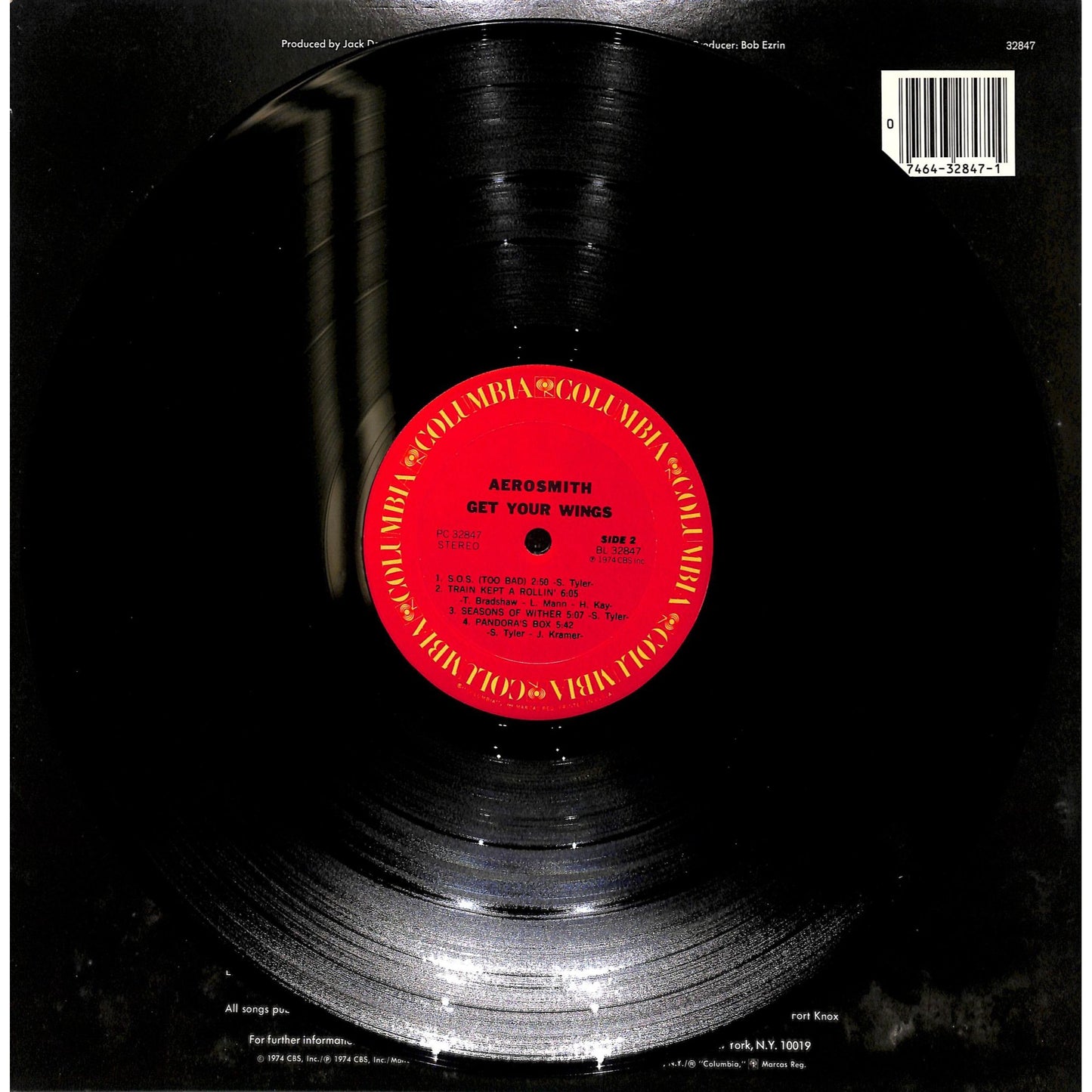 Aerosmith - Get Your Wings Vinyl Record PC 32847