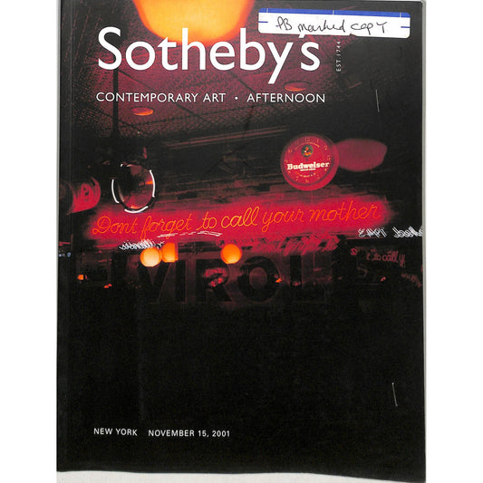 Sotheby's Contemporary Art Part 2 Auction Catalog November 15, 2001