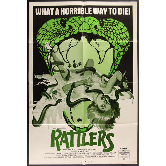 Rattlers (1976) Original Movie Poster Folded 27x41