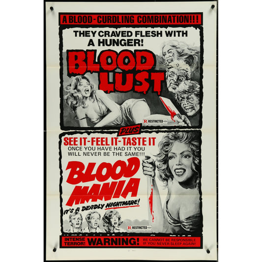 Blood Lust/Blood Mania (1970) Original Movie Poster Folded 27x41 EM8-550