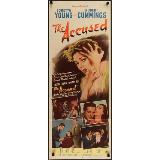 The Accused (1949) Original Folded Insert Movie Poster 14x36