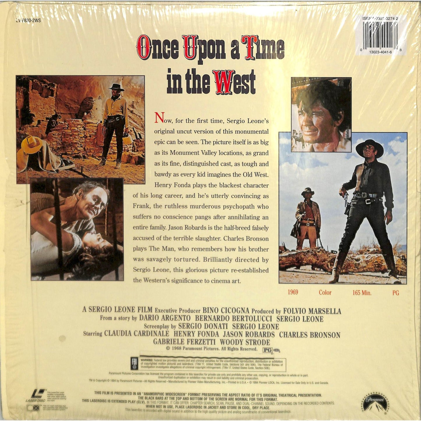 Once Upon a Time in the West (1968) Laserdisc