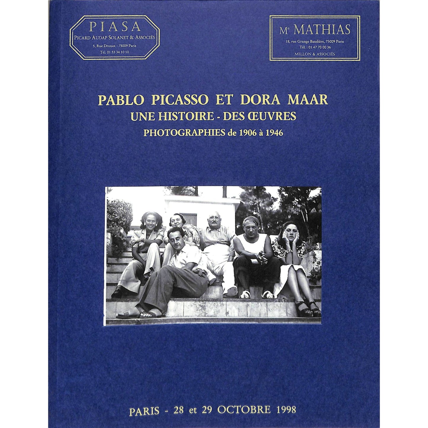 Pablo Picasso Et Dora Maar Photography Catalog October 28-29 1998