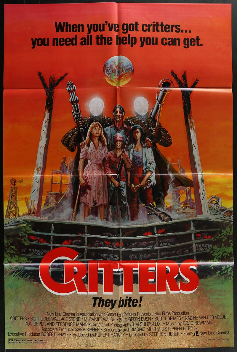 Critters 1986 Original Movie Poster 27x40 Horror Sci-Fi Cult Classic New Line