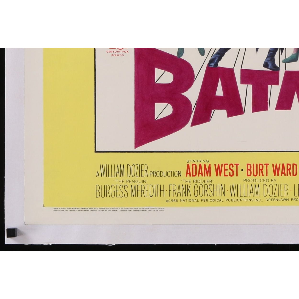 BATMAN (1966) Original Linenbacked Half-Sheet Movie Poster 22x28" Adam West