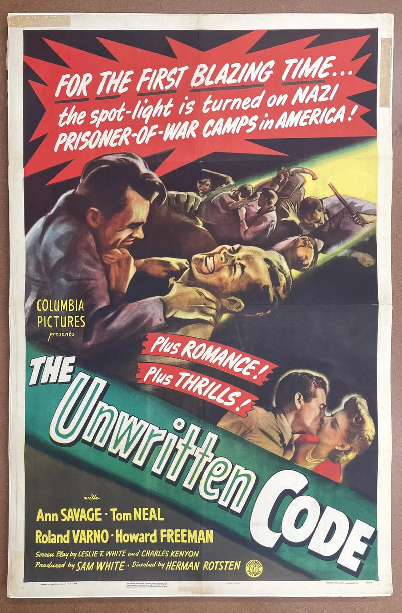 The Unwritten Code 1944 Original US One Sheet Folded WWII Drama Poster