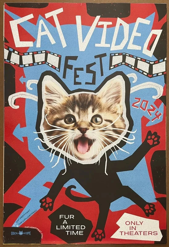 CatVideoFest 2024 Original Movie Poster 27x40 Cat Video Festival