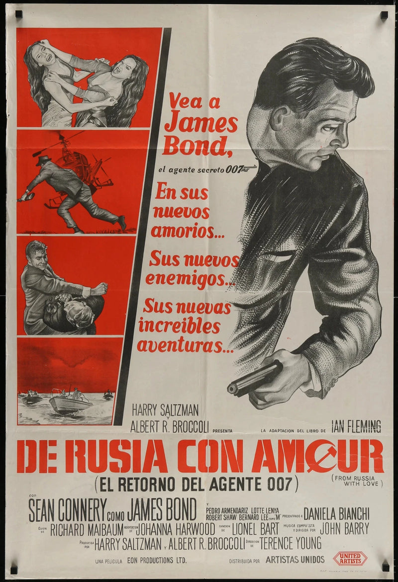 From Russia with Love (1963) Argentinean Movie Poster 29x44 Sean Connery