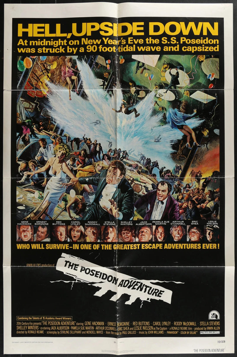 The Poseidon Adventure 1972 Original Movie Poster 27x41 Hackman Ernest Borgnine