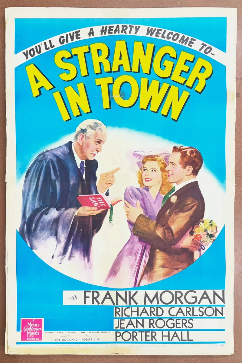 A Stranger in Town (1943) 27x41 One Sheet Movie Poster Frank Morgan Jean Rogers