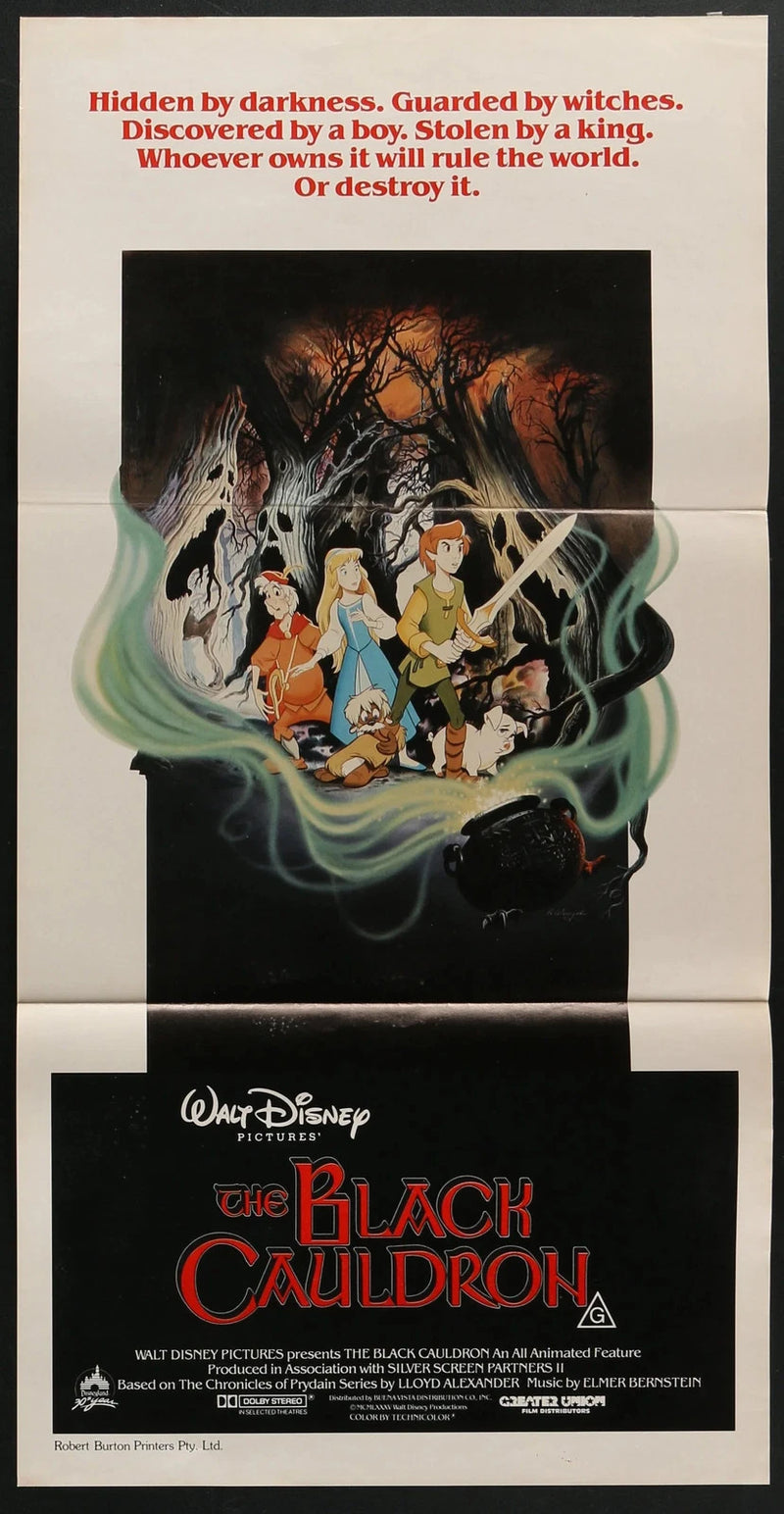 The Black Cauldron (1985) Australian Daybill Poster Folded 13x26 Walt Disney