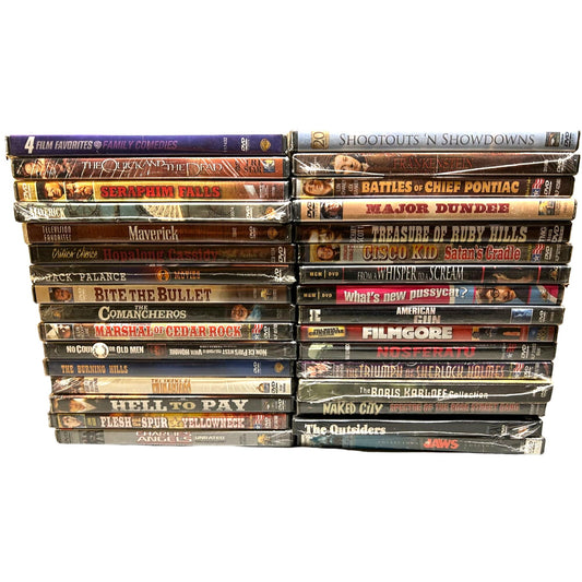 BULK LOT 67 BRAND NEW SEALED DVDS various genres SJ2