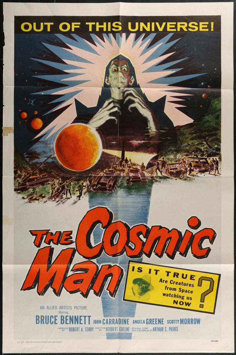 The Cosmic Man (1959) Original One Sheet Sci-Fi Poster 27x41 John Carradine