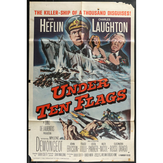 Under Ten Flags (1960) Original Movie Poster Folded 27x41