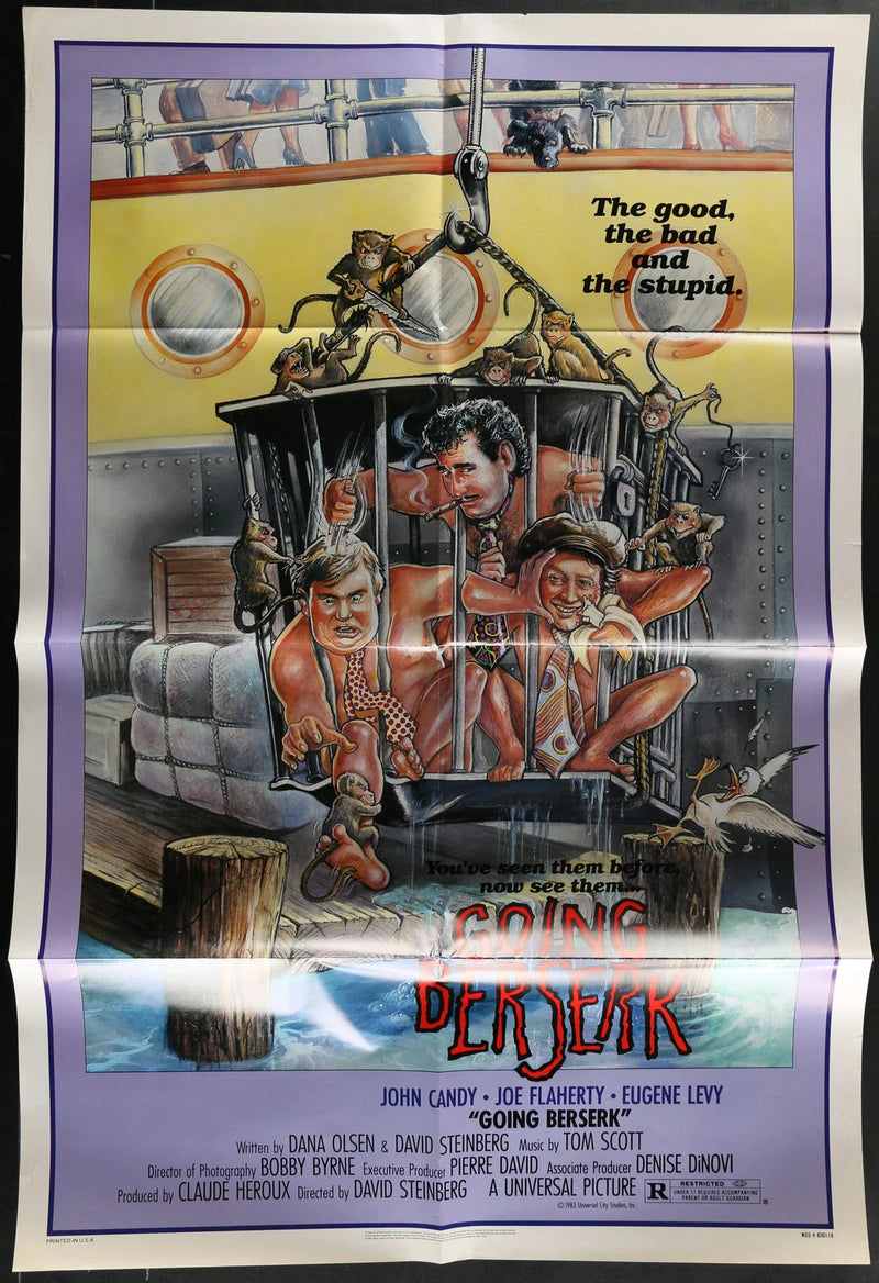 Going Berserk 1983 Original Movie Poster 27x41 John Candy Comedy Film