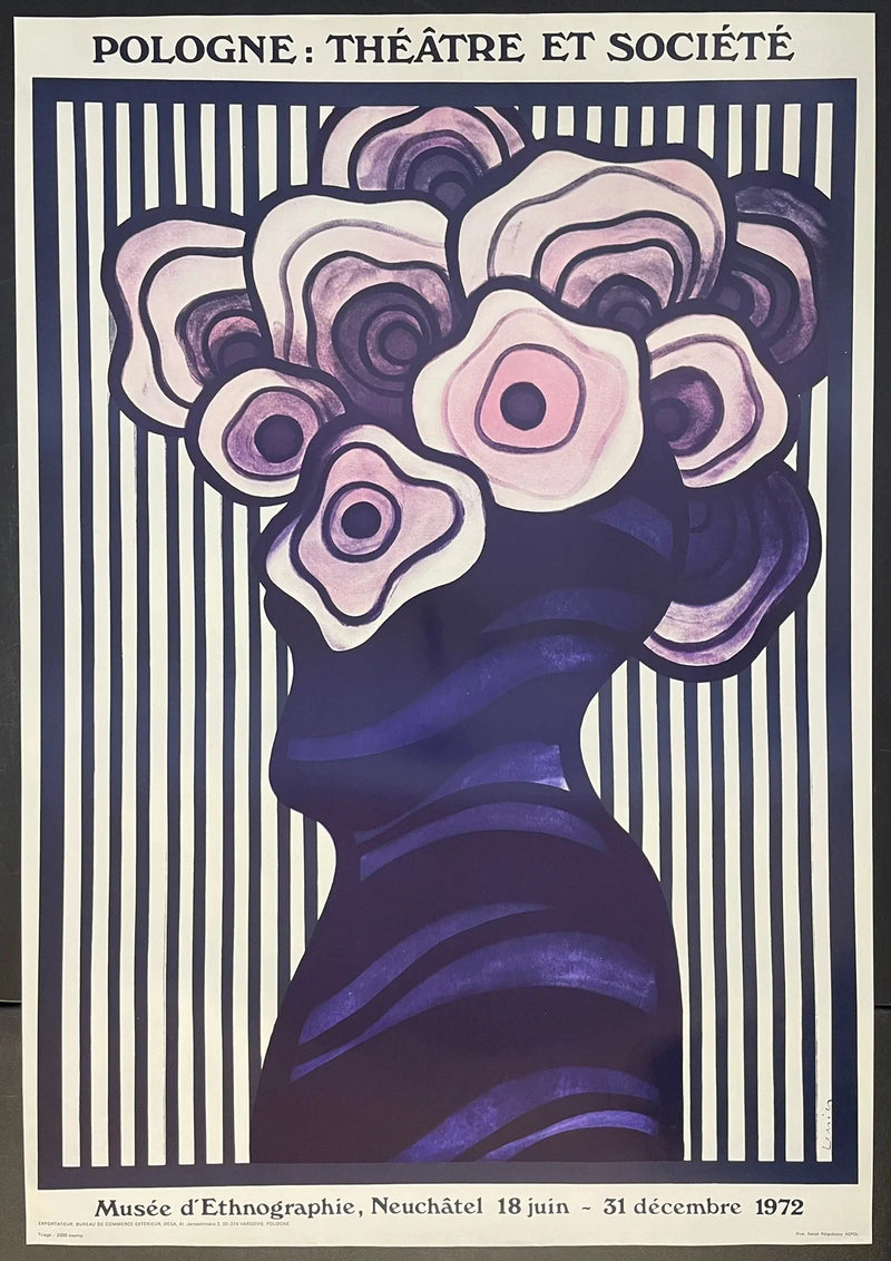 Pologne Theatre et Societe (1972) Original Polish Exhibition Poster 27x38