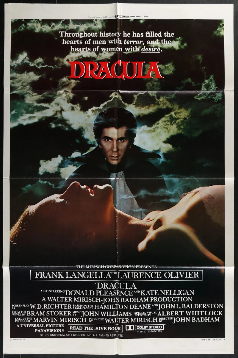 Dracula 1979 Original Horror Movie Poster 27x41 Folded Frank Langella