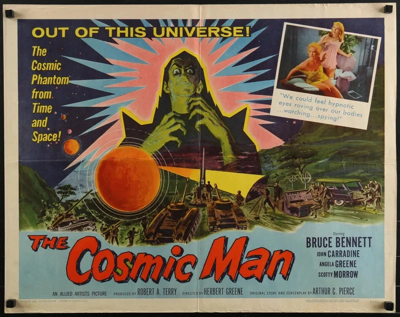 The Cosmic Man 1959 Original Half Sheet Movie Poster 22x28 John Carradine Sci-Fi