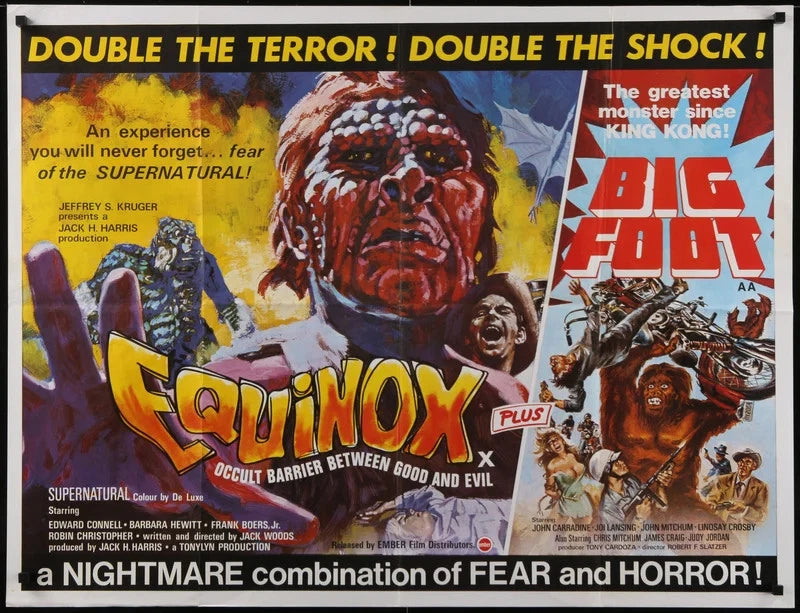 Equinox Bigfoot 1970s Original British Quad Movie Poster 30.25x39.5 Horror