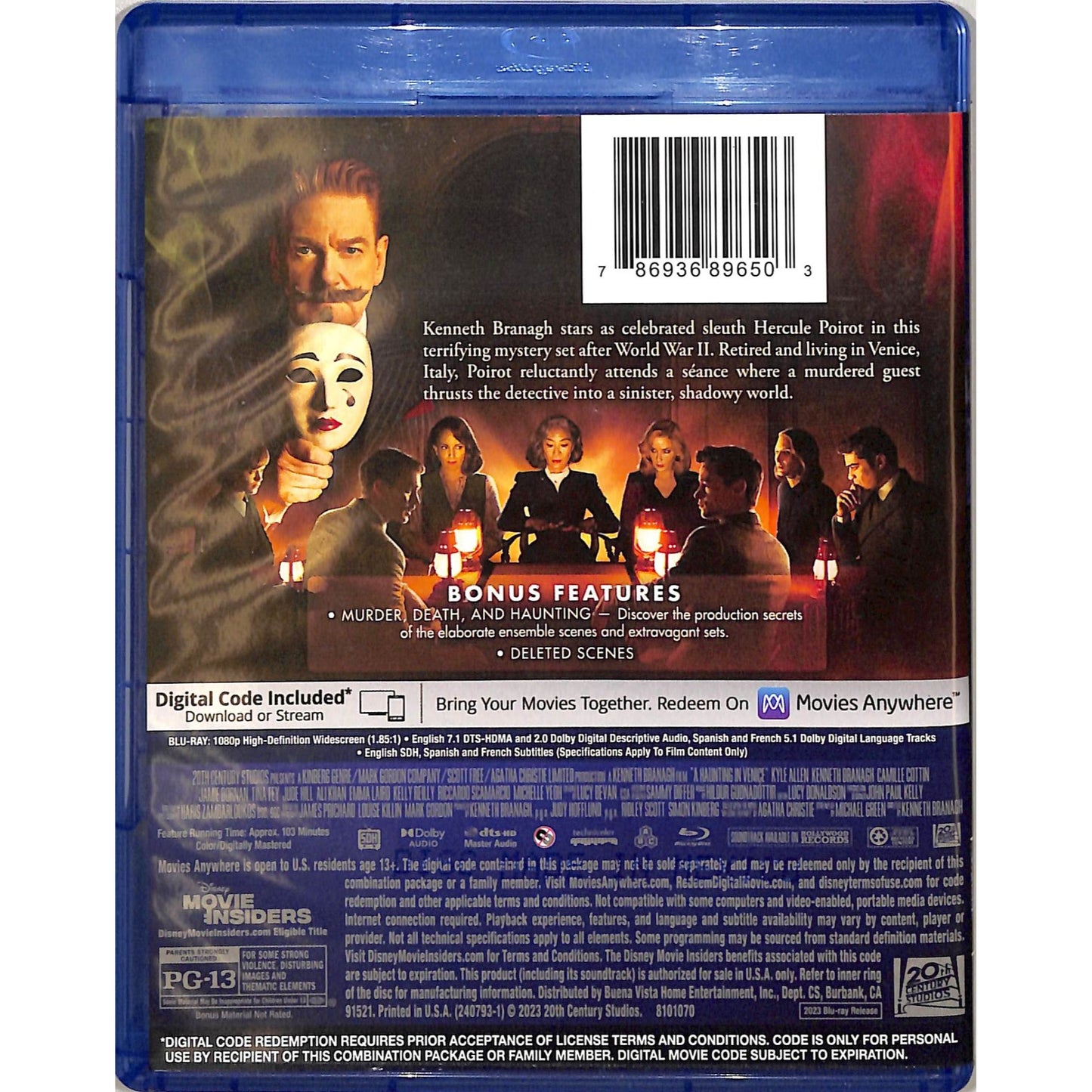 Haunting Venice (2023) VG Condition Blu Ray Disc