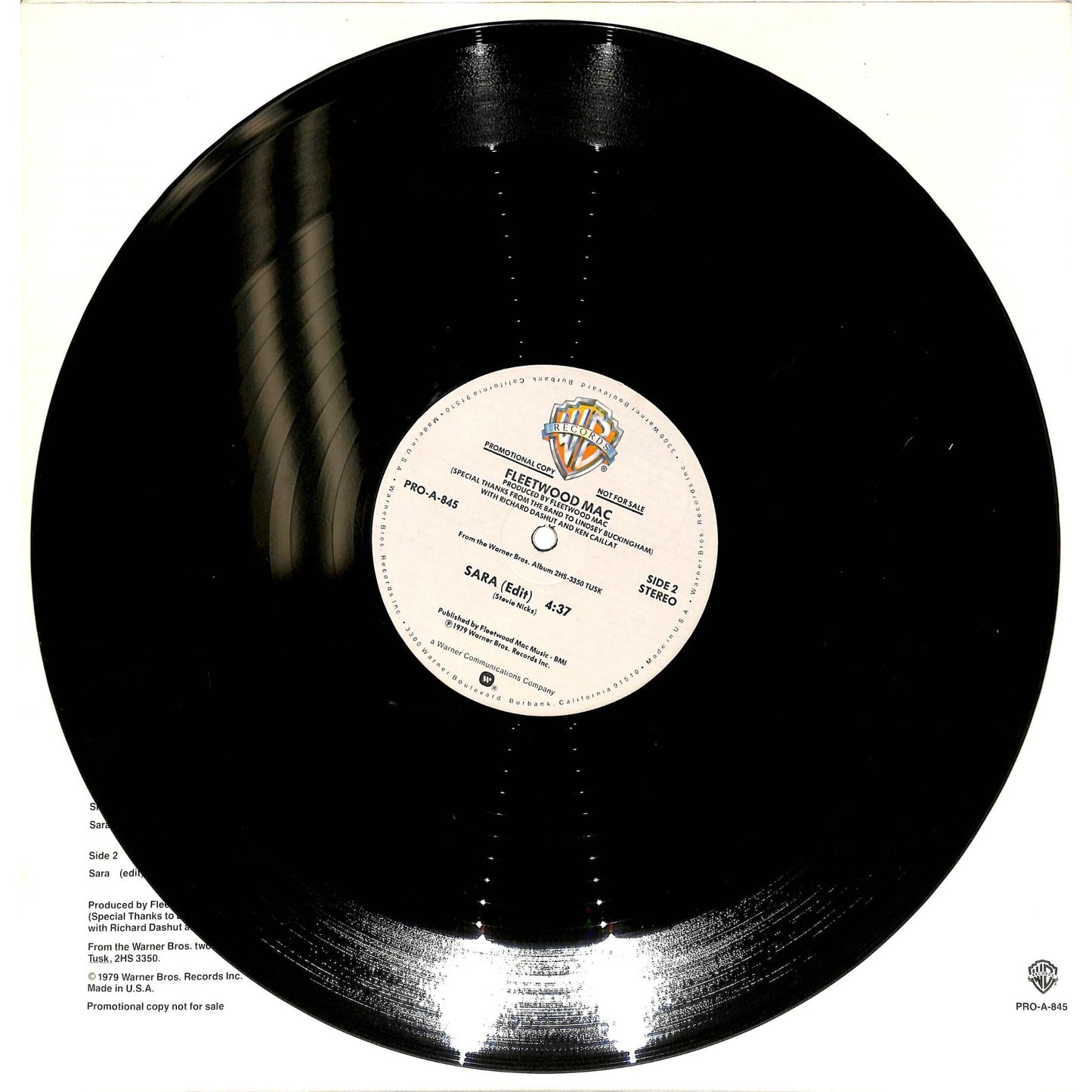 Fleetwood Mac - Sara Mono Single Vinyl Record PRO-A-845