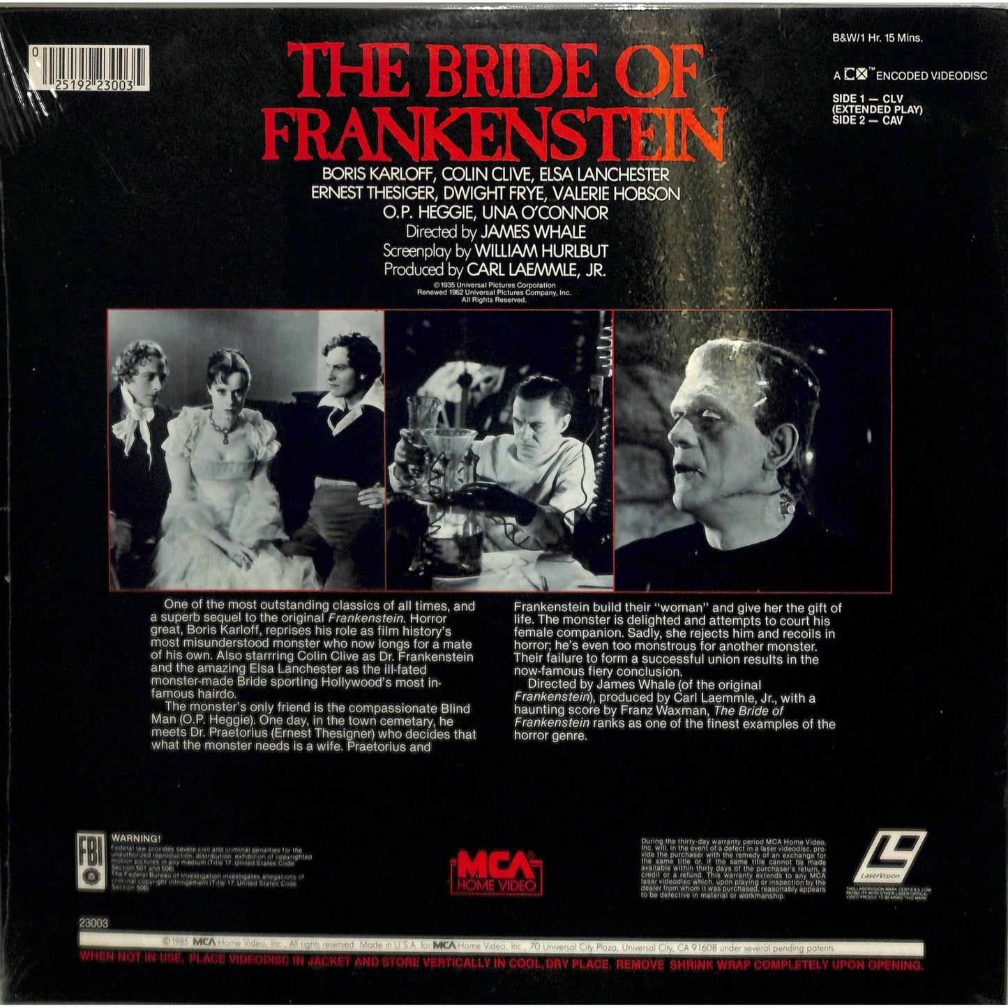 The Bride of Frankenstein (1935) Sealed Laserdisc
