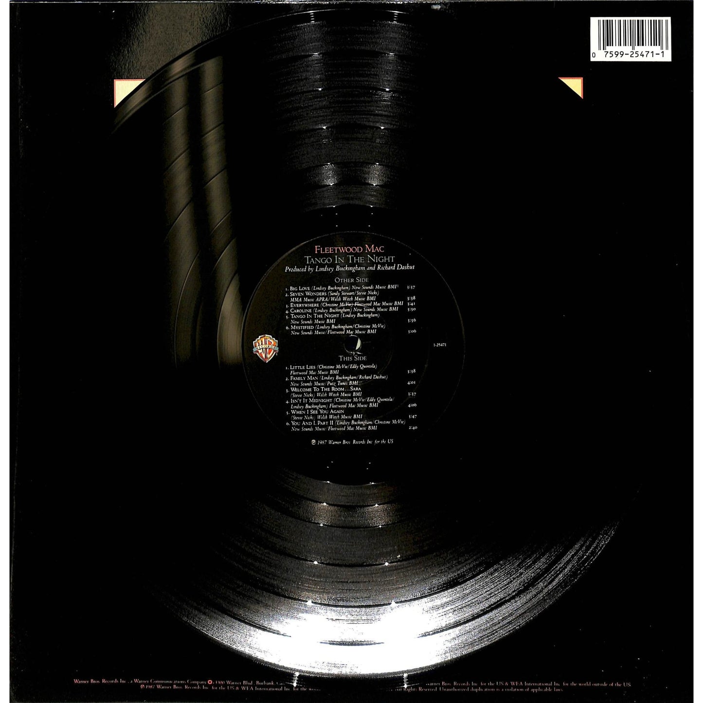 Fleetwood Mac - Tango in the Night Vinyl Record 9 25471-1