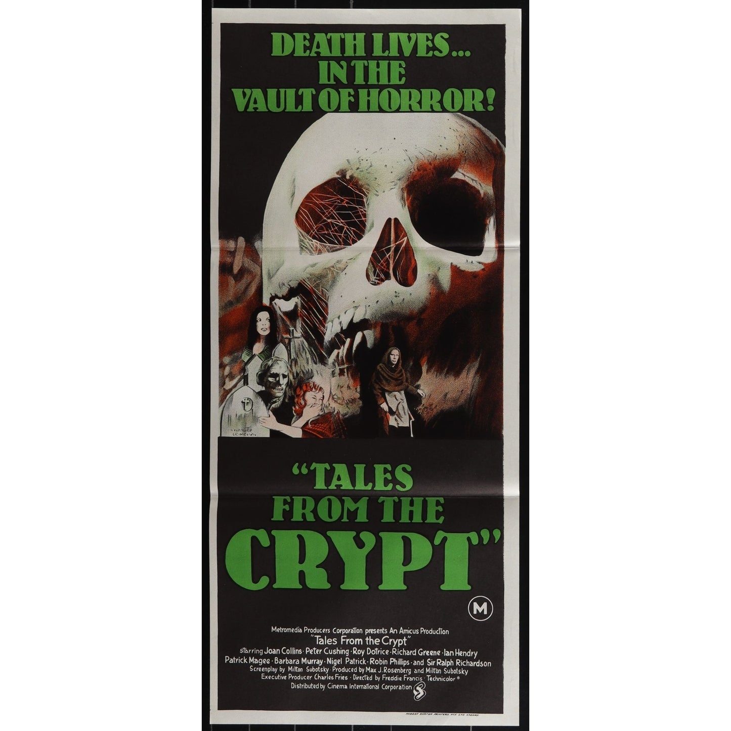 Tales from the Crypt (1972) Original Australian Daybill Poster Folded 13x30