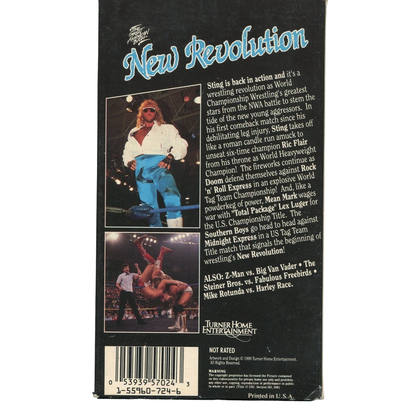 New Revolution (1990) Wrestling VHA Tape Flair vs. Sting for The Title