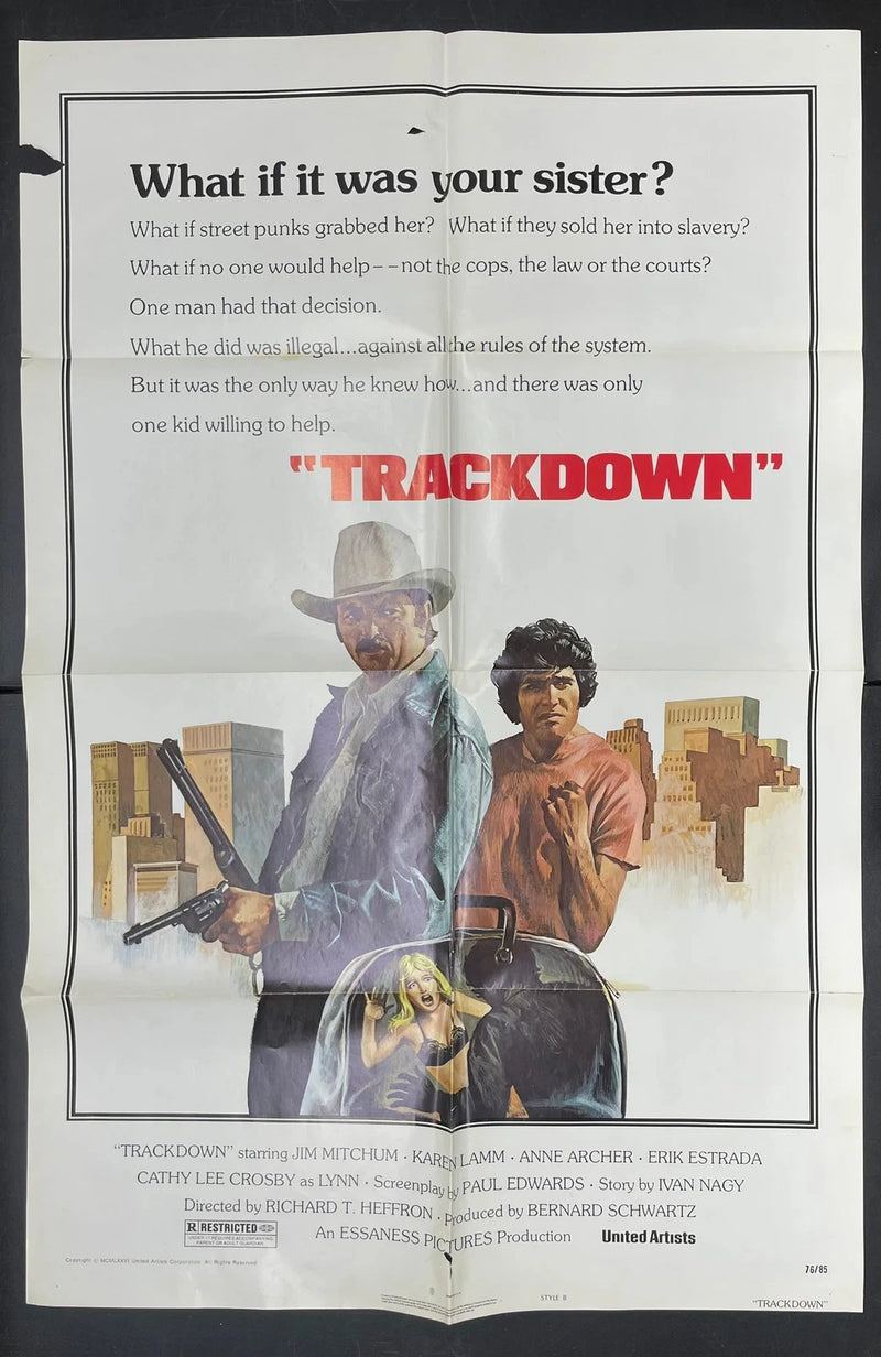 Trackdown (1976) Original Movie Poster Folded 27x41