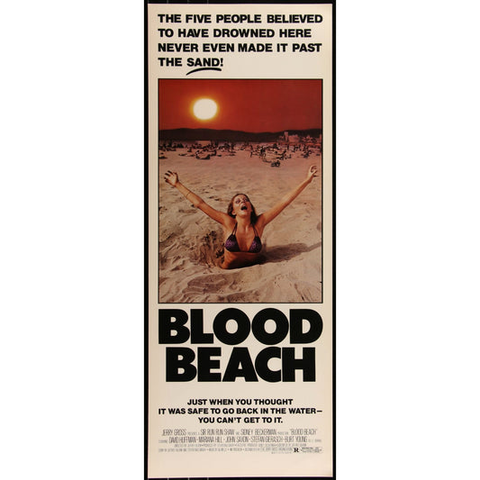 Blood Beach (1980) Original Cult Horror Movie Poster Insert Size 14" x 36"