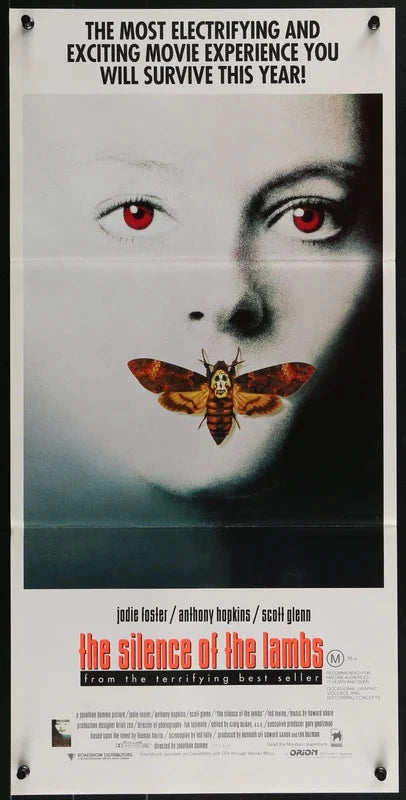 Silence of the Lambs 1991 Original Australian Daybill Poster 13.25x26.75 Horror