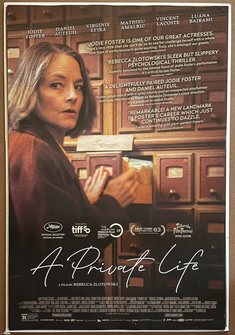 A Private Life 2023 US One Sheet 27x40 DS Poster Jodie Foster Auteuil