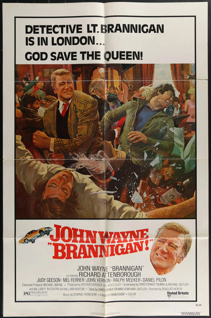 Brannigan (1975) Original One Sheet Movie Poster 27x41 John Wayne