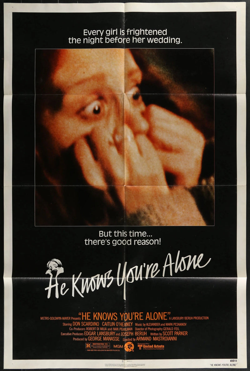 He Knows You’re Alone (1980) Original One Sheet Horror Poster 27x41 Slasher