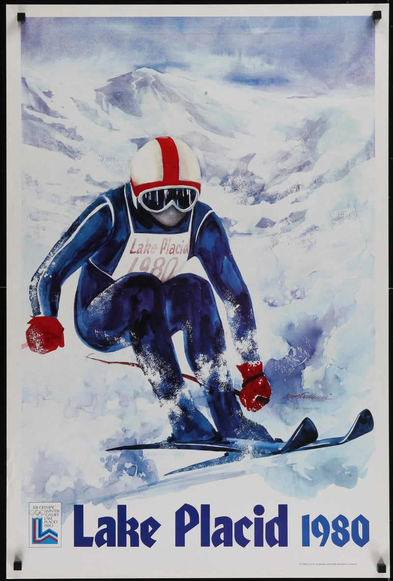 Lake Placid 1980 Winter Olympics Original USA Poster 24x36 Skier John Gallucci