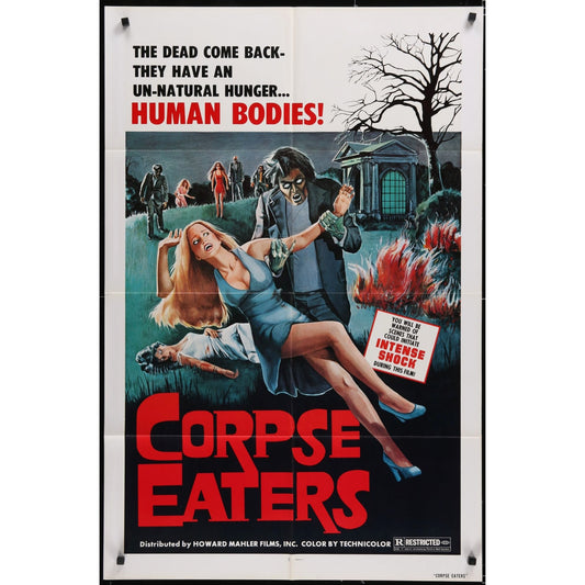 CORPSE EATERS (1974) Original Cult Horror Movie Poster 27x41 Folded
