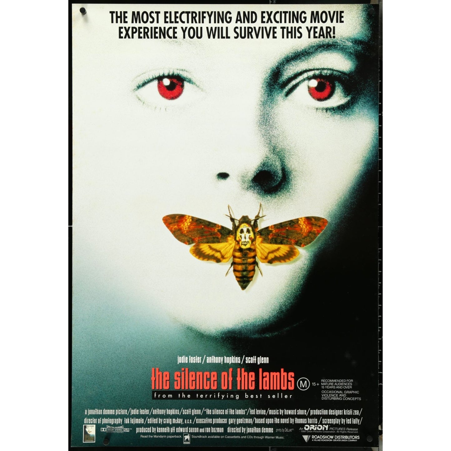 Silence of the Lambs (1991) Australian Original One-Sheet Movie Poster EJA4