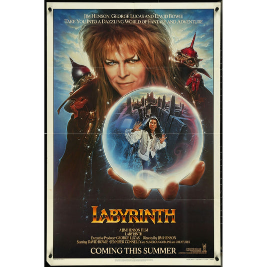Labyrinth (1986) original Movie Poster Folded 27x41 David Bowie