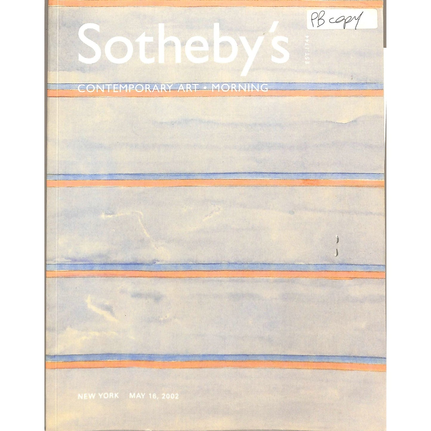 Sotheby's Contemporary Art Auction Catalog May 16, 2002