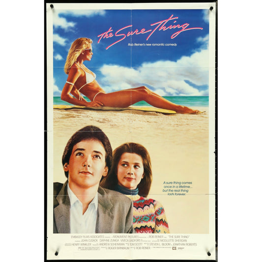 The Sure Thing (1985) Orig. Movie Poster 27x40 John Cusack Romantic Comedy EMP13
