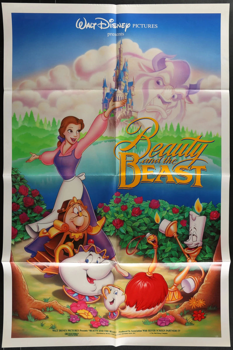 Beauty and the Beast 1991 Original Movie Poster 27x41 Disney Animated Classic DS