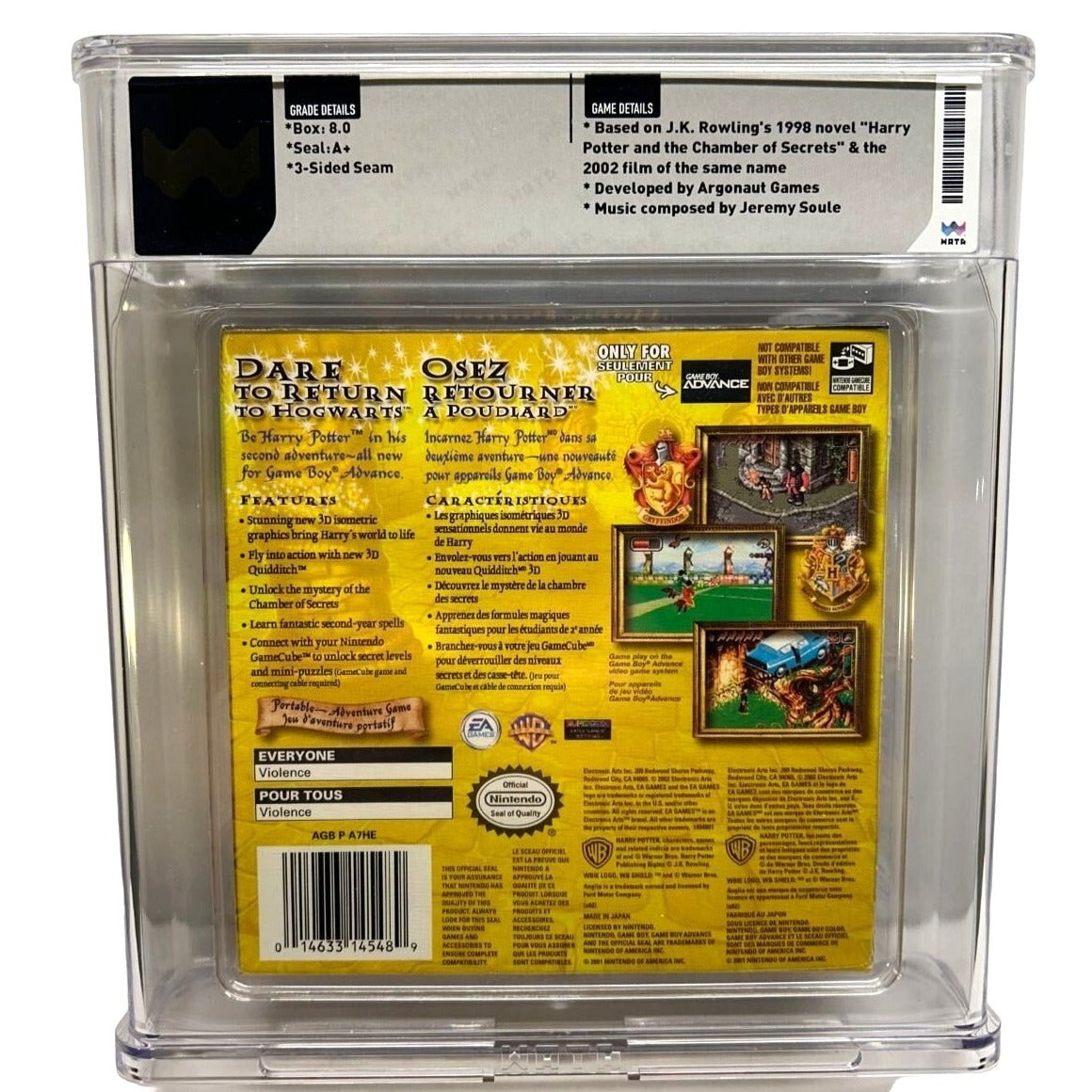 Harry Potter and the Chamber of Secrets Game Boy Advance Wata Graded 8.0 Seal A+