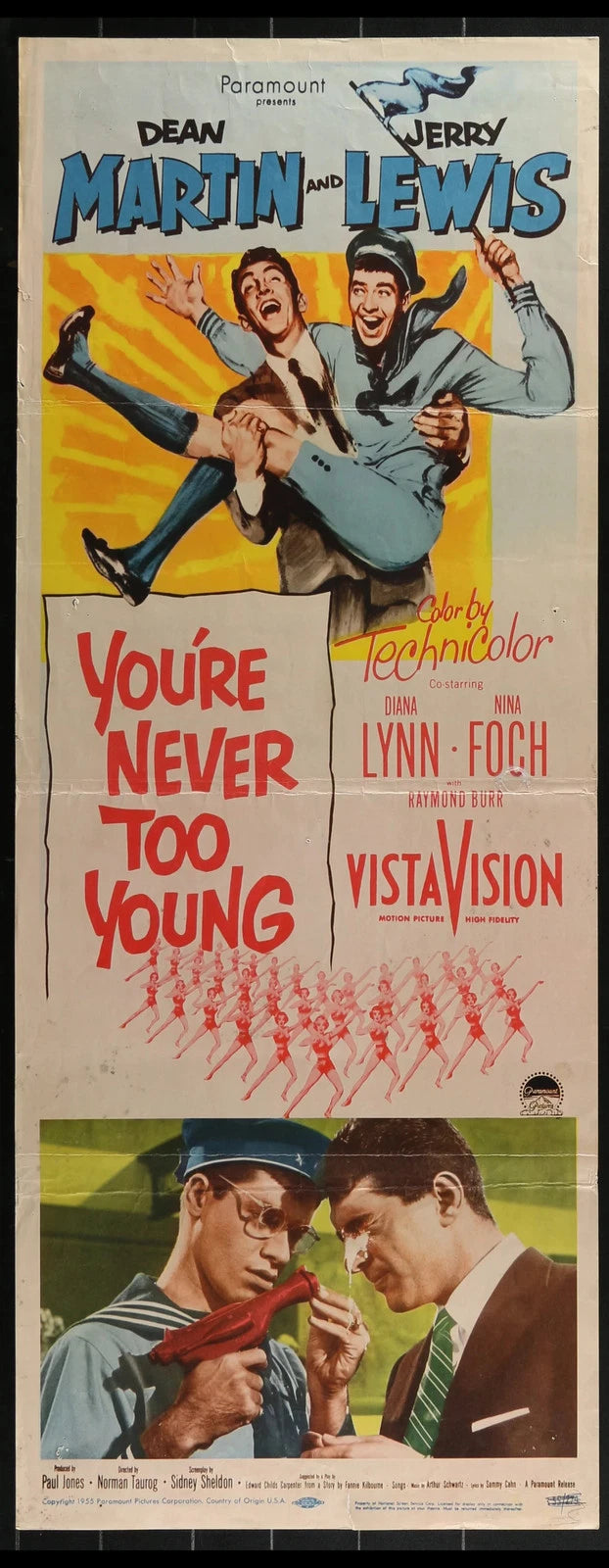 You’re Never Too Young (1955) Original Comedy Insert Movie Poster Folded 14x36