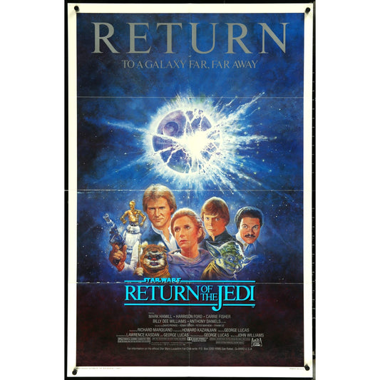 Star Wars: Return of the Jedi (1983) 1985 Reissue Folded Poster EM4-91